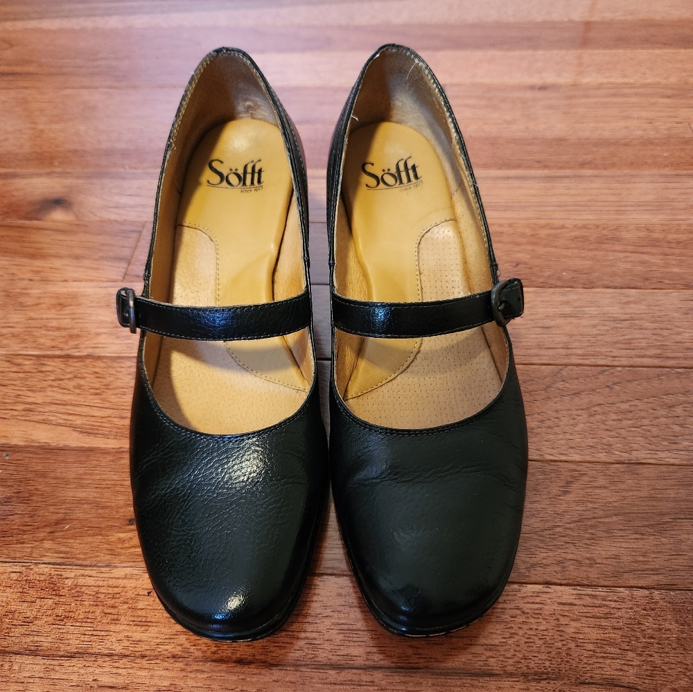 Black Mary Jane Wedge Heels